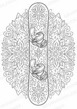 Snowboarding Mandalas Ausmalbilder – Sport – 15 Malvorlagen – Materialseite 12