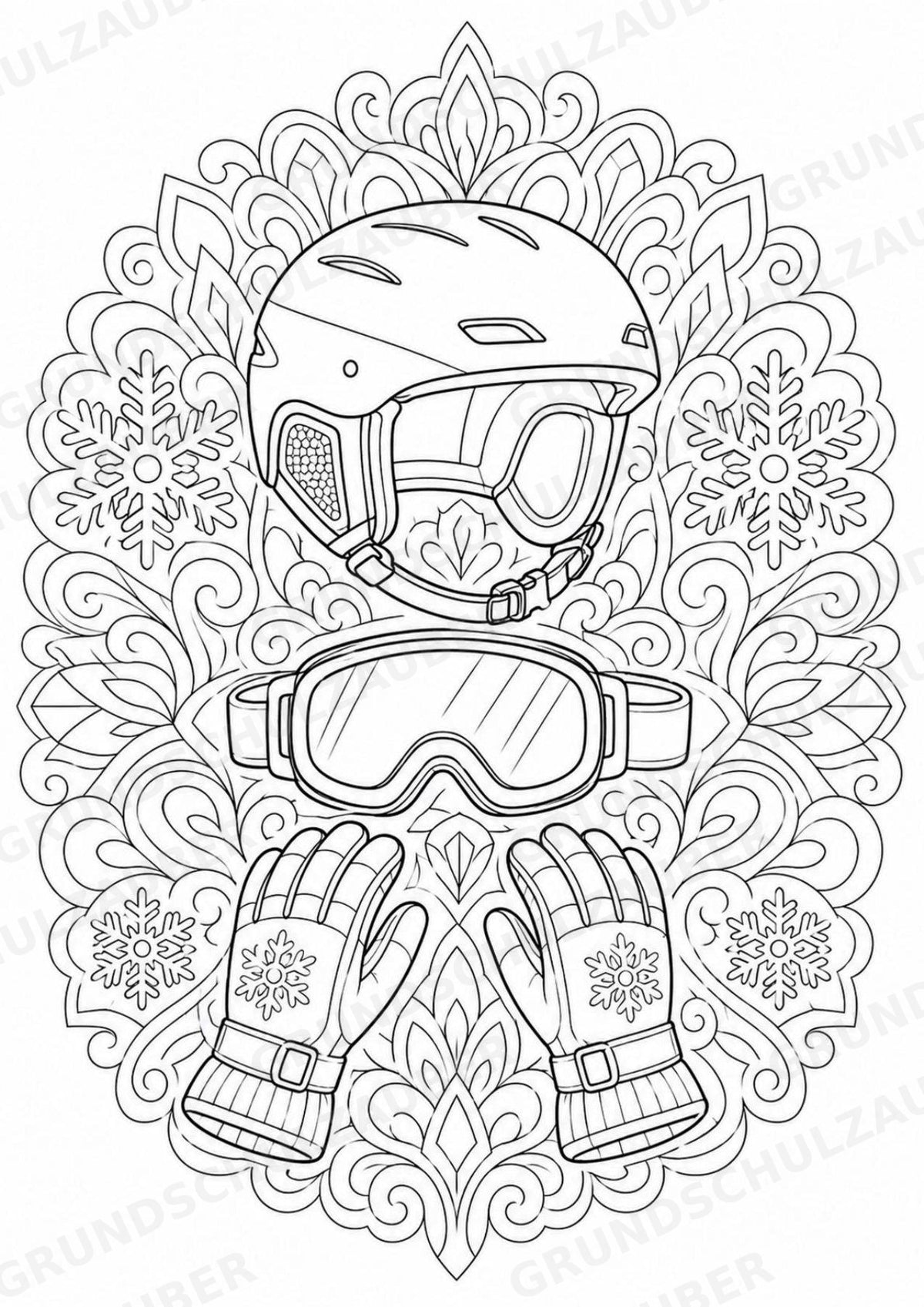 Snowboarding Mandalas Ausmalbilder – Sport – 15 Malvorlagen – Materialseite 13