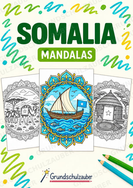 Somalia Mandalas Ausmalbilder – Länder und Kulturen – 15 Malvorlagen – Cover