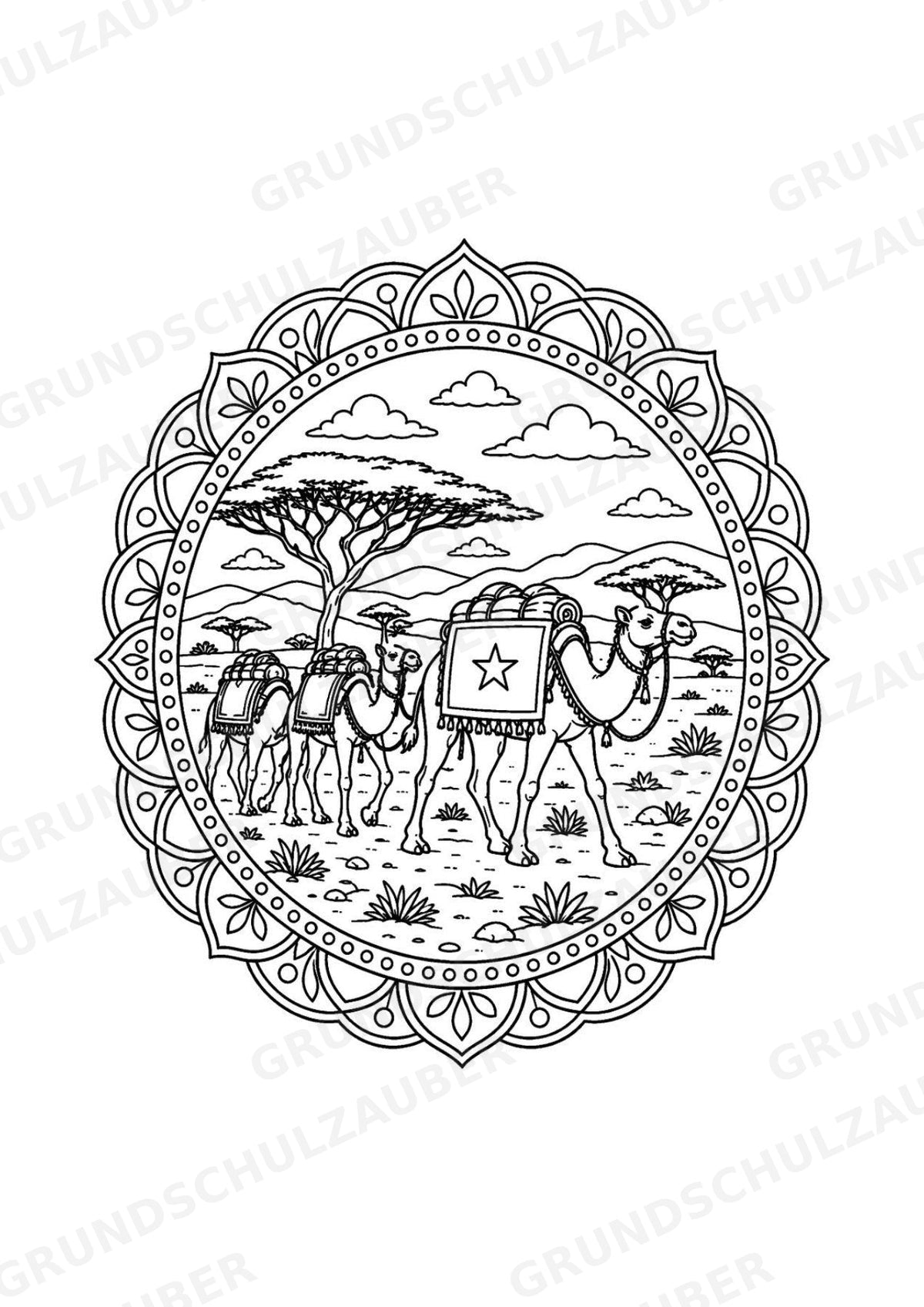 Somalia Mandalas Ausmalbilder – Länder und Kulturen – 15 Malvorlagen – Materialseite 4