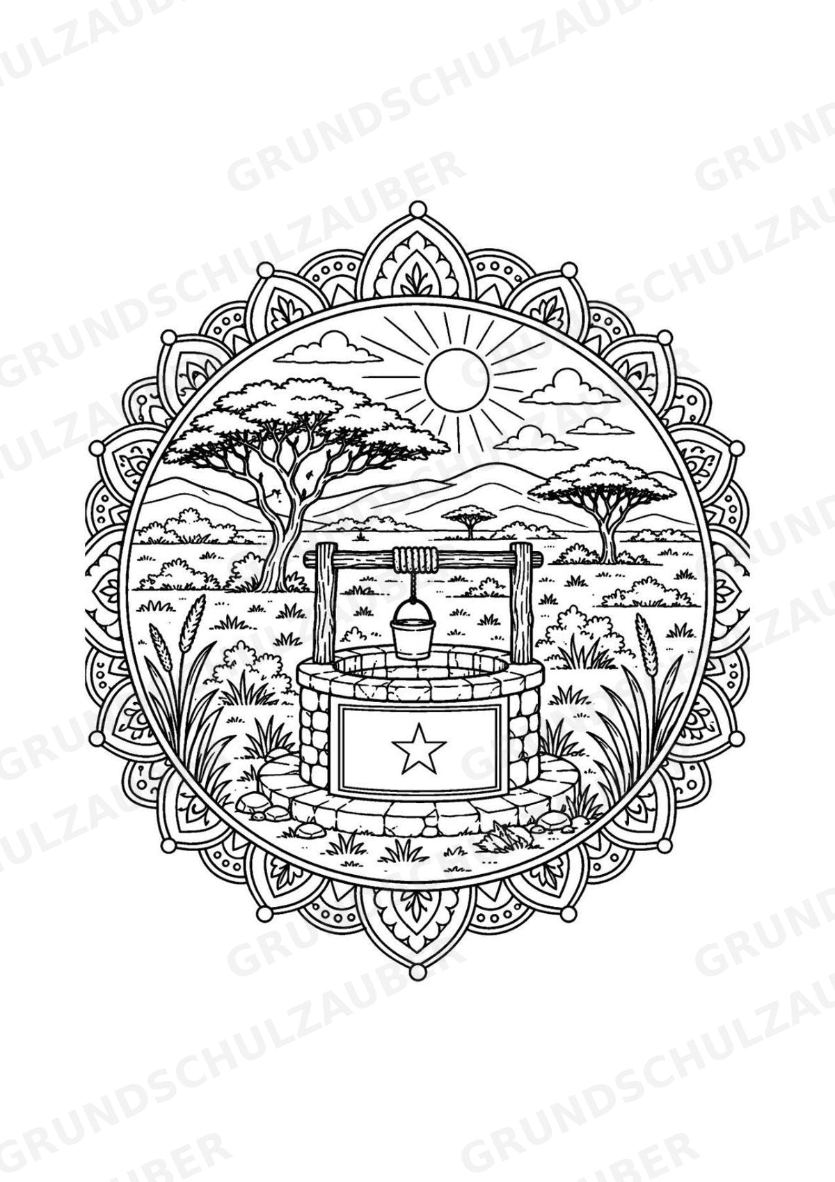 Somalia Mandalas Ausmalbilder – Länder und Kulturen – 15 Malvorlagen – Materialseite 9