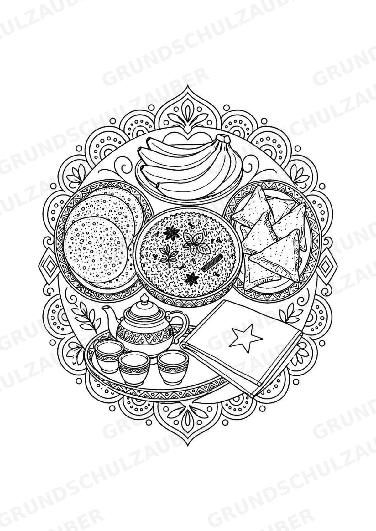 Somalia Mandalas Ausmalbilder – Länder und Kulturen – 15 Malvorlagen – Materialseite 11
