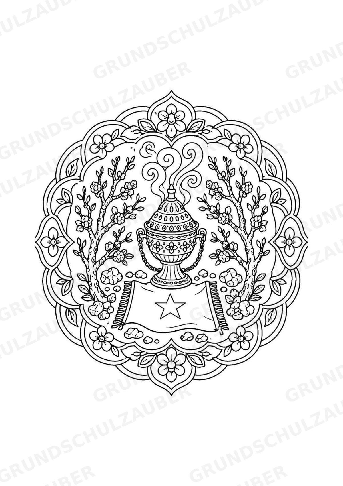 Somalia Mandalas Ausmalbilder – Länder und Kulturen – 15 Malvorlagen – Materialseite 12