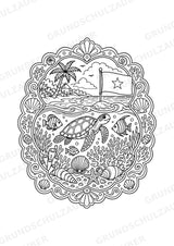Somalia Mandalas Ausmalbilder – Länder und Kulturen – 15 Malvorlagen – Materialseite 15