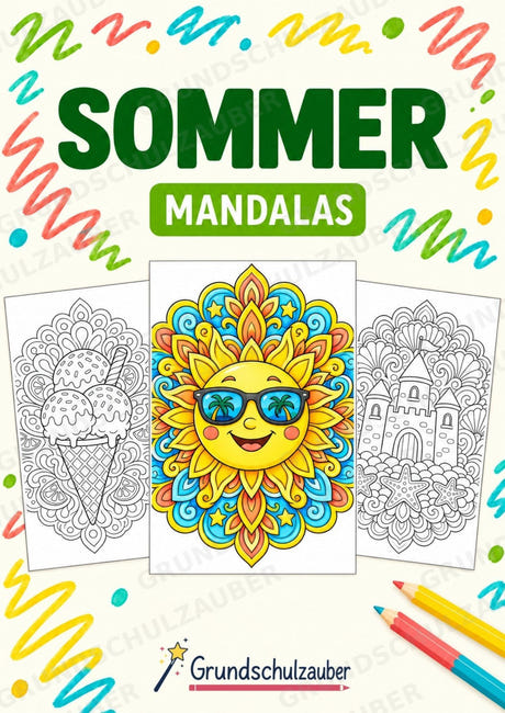 Sommer Mandalas Ausmalbilder – Wetter und Jahreszeiten – 15 Malvorlagen – Cover