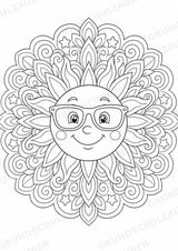 Sommer Mandalas Ausmalbilder – Wetter und Jahreszeiten – 15 Malvorlagen – Materialseite 2