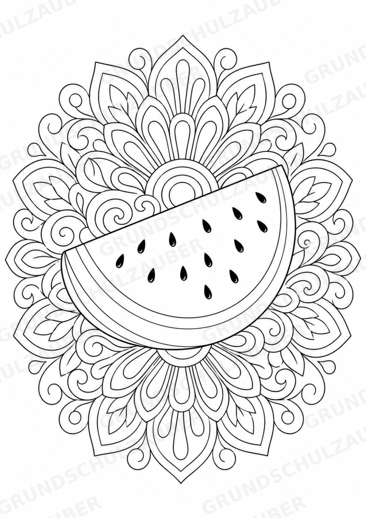 Sommer Mandalas Ausmalbilder – Wetter und Jahreszeiten – 15 Malvorlagen – Materialseite 8