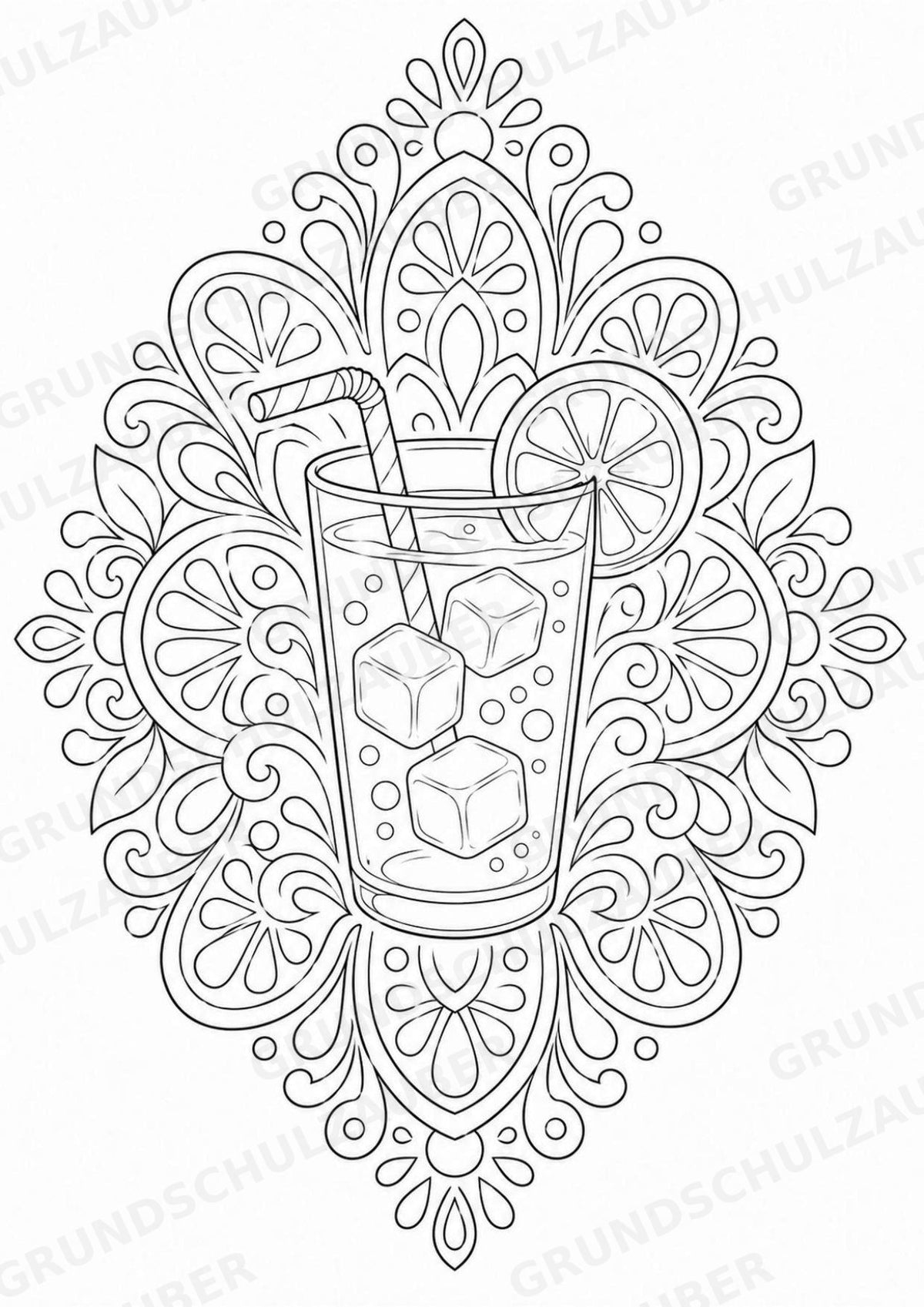 Sommer Mandalas Ausmalbilder – Wetter und Jahreszeiten – 15 Malvorlagen – Materialseite 9