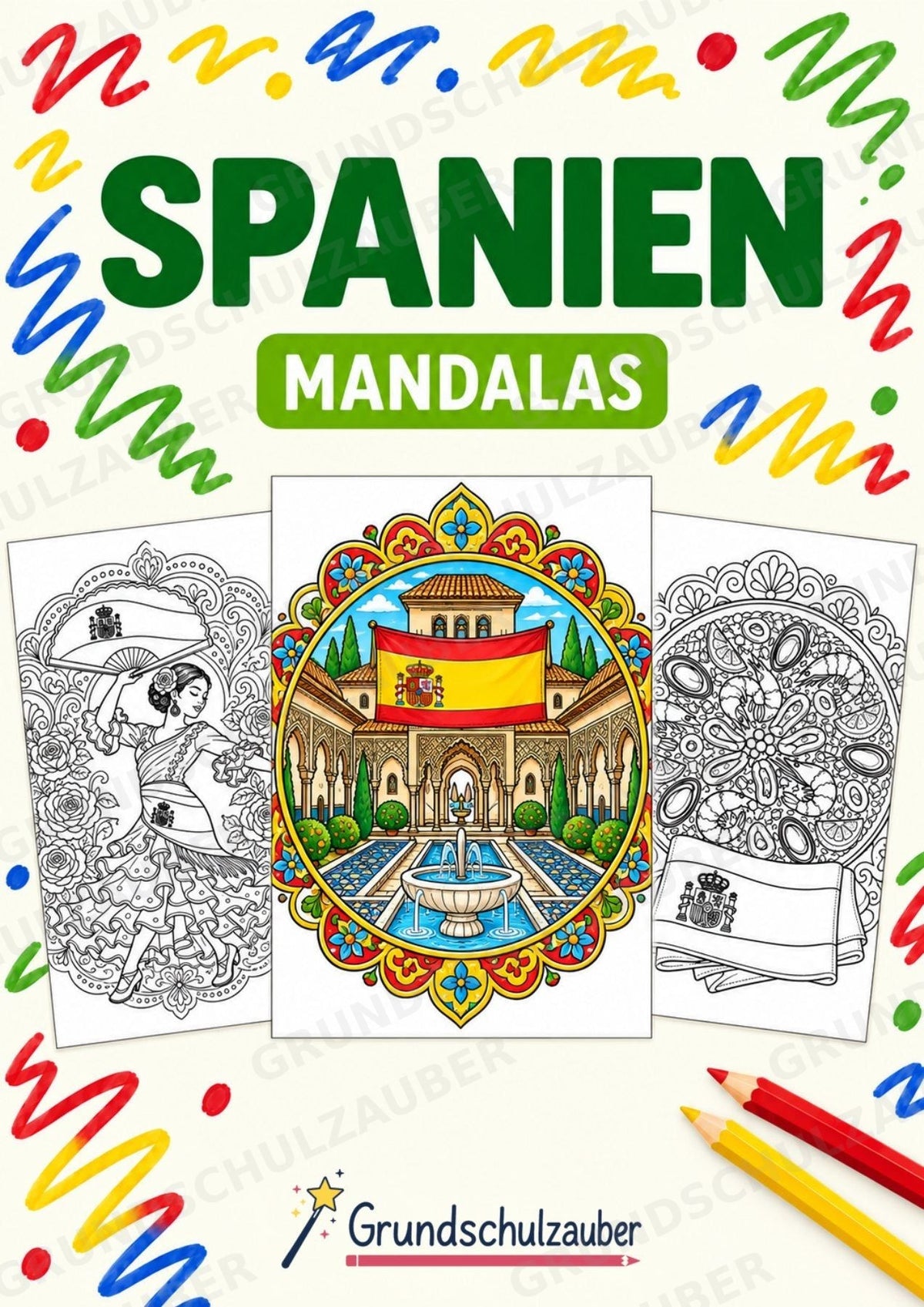 Spanien Mandalas Ausmalbilder – Länder und Kulturen – 15 Malvorlagen – Cover