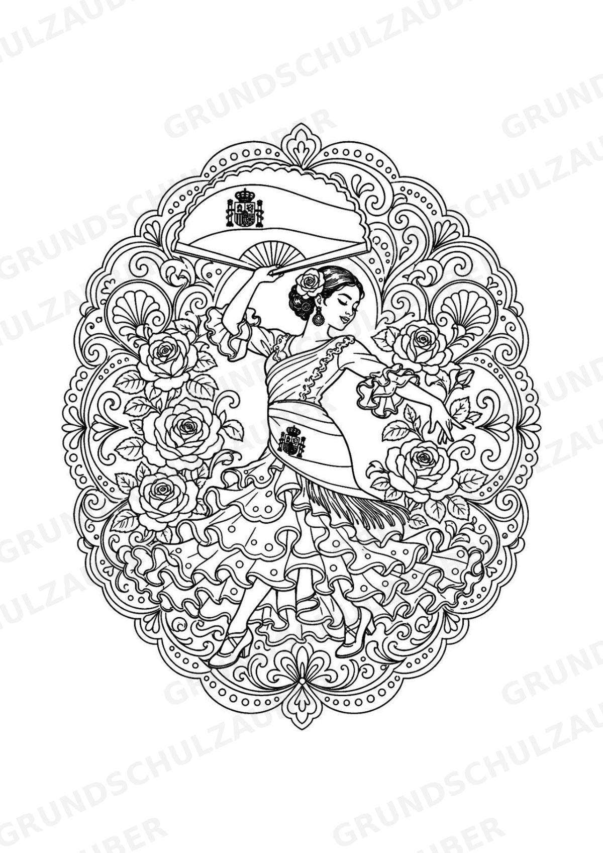 Spanien Mandalas Ausmalbilder – Länder und Kulturen – 15 Malvorlagen – Materialseite 4