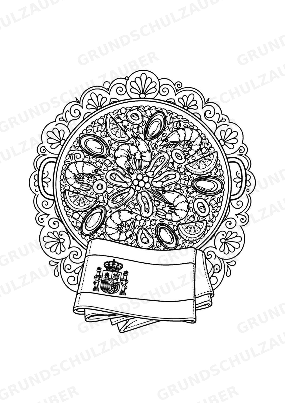 Spanien Mandalas Ausmalbilder – Länder und Kulturen – 15 Malvorlagen – Materialseite 5