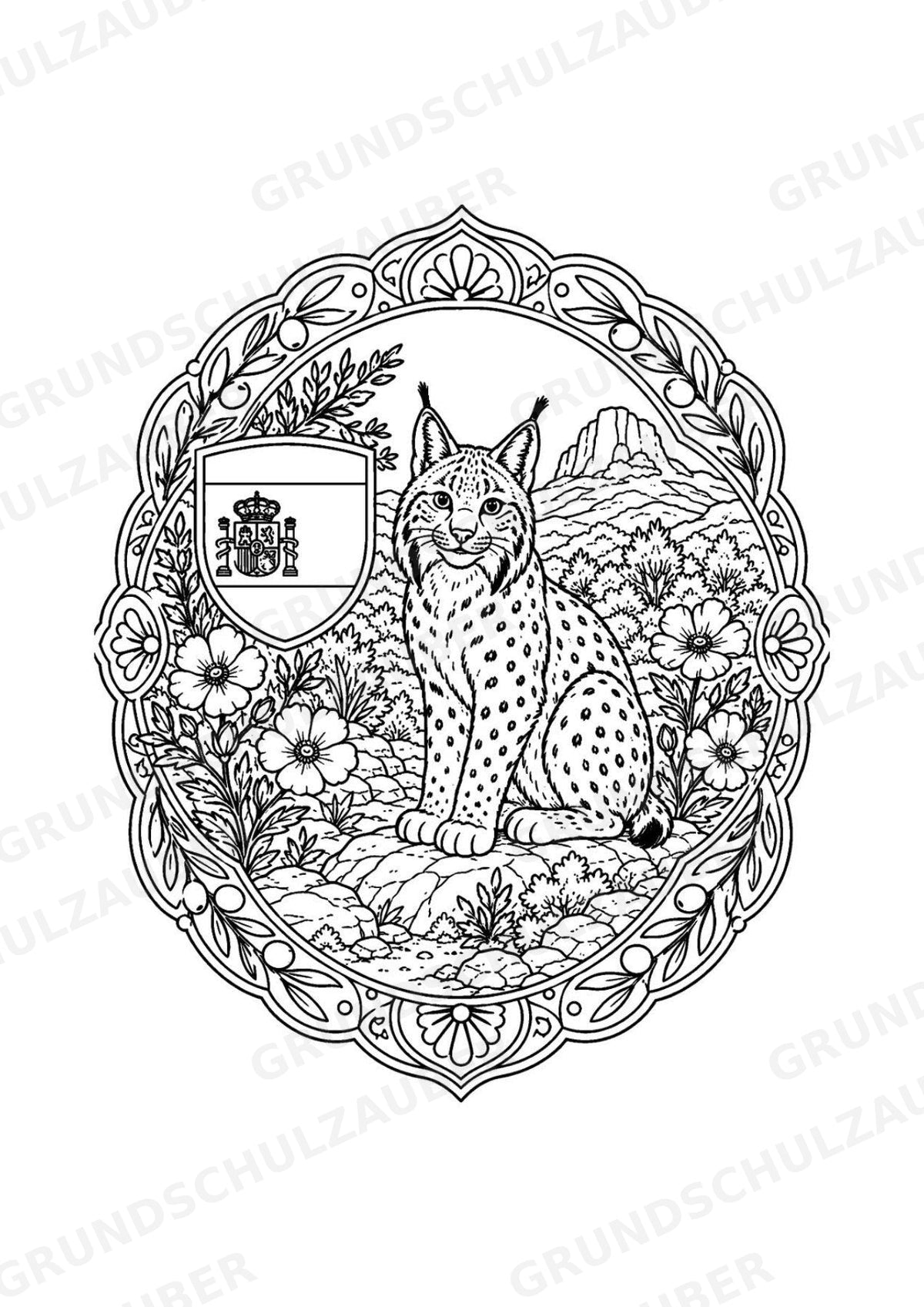 Spanien Mandalas Ausmalbilder – Länder und Kulturen – 15 Malvorlagen – Materialseite 8