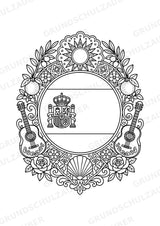 Spanien Mandalas Ausmalbilder – Länder und Kulturen – 15 Malvorlagen – Materialseite 16