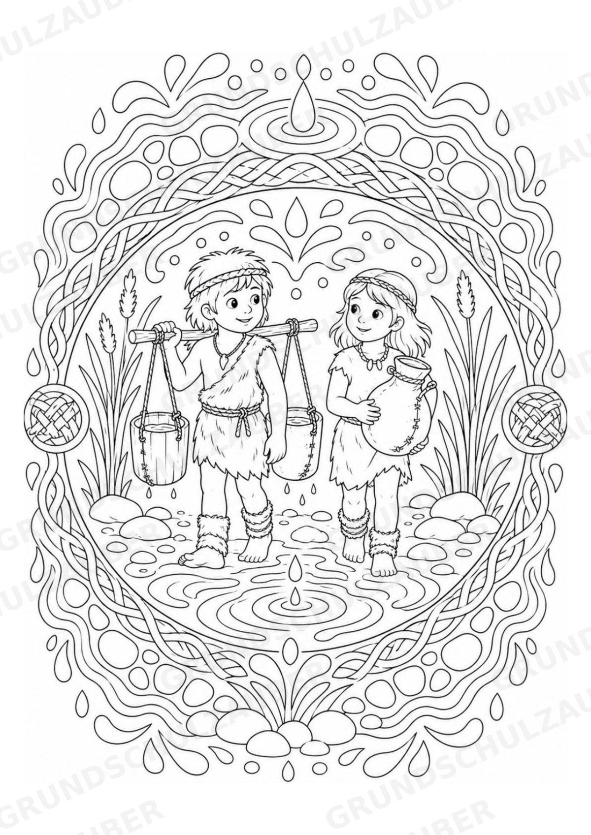 Steinzeit Mandalas Ausmalbilder – Geschichte und Kulturen – 15 Malvorlagen – Materialseite 10
