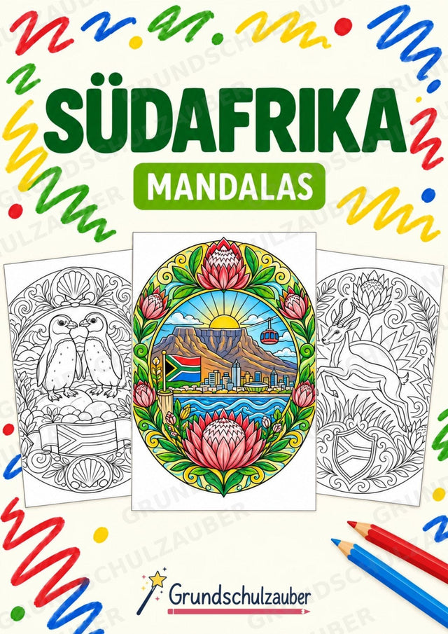 Südafrika Mandalas Ausmalbilder – Länder und Kulturen – 15 Malvorlagen – Cover