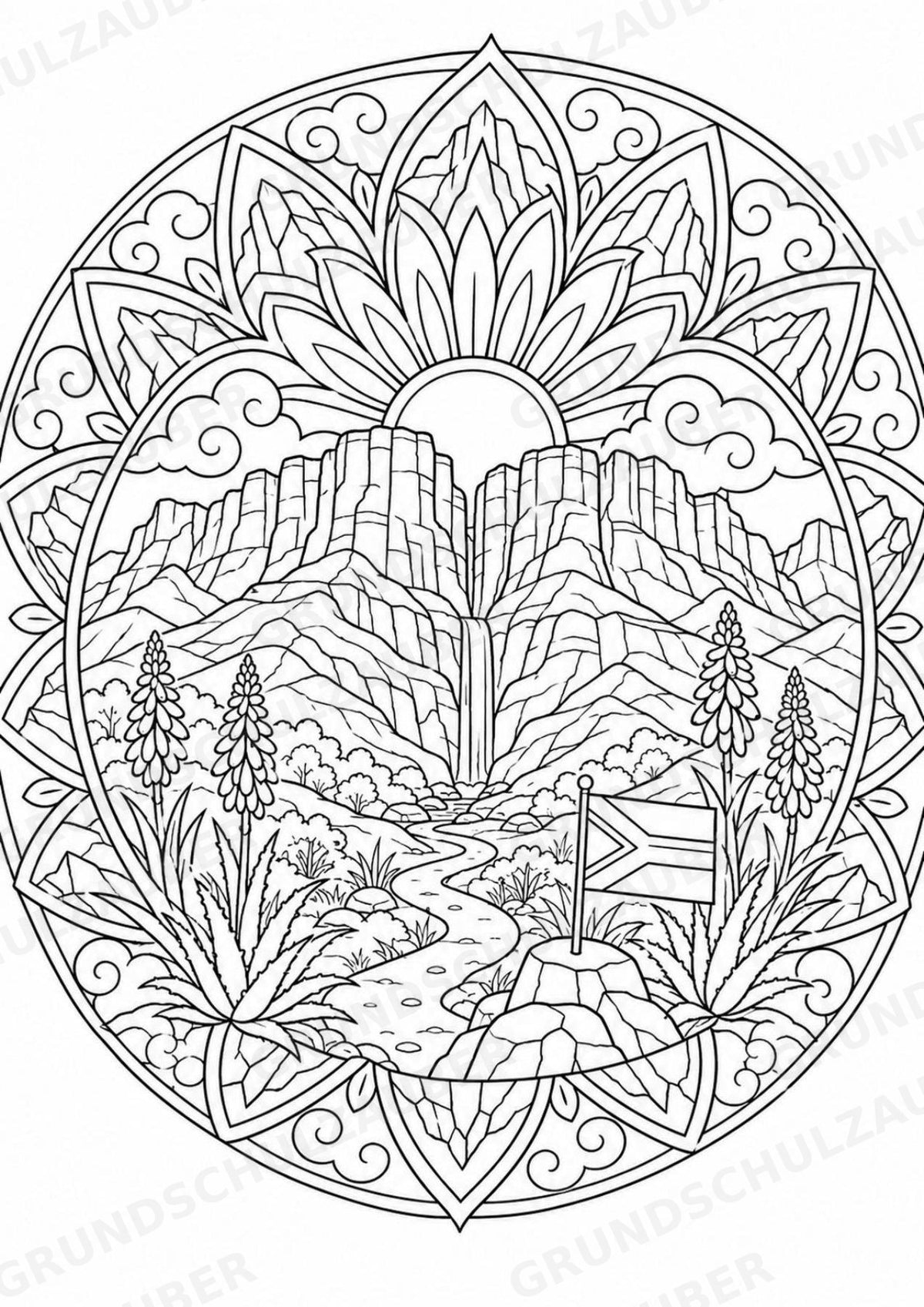 Südafrika Mandalas Ausmalbilder – Länder und Kulturen – 15 Malvorlagen – Materialseite 11