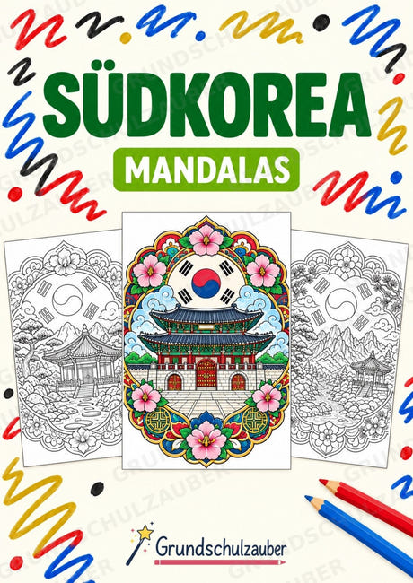 Südkorea Mandalas Ausmalbilder – Länder und Kulturen – 15 Malvorlagen – Cover