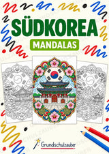 Südkorea Mandalas Ausmalbilder – Länder und Kulturen – 15 Malvorlagen – Cover