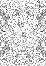 Surfen Mandalas Ausmalbilder – Sport – 15 Malvorlagen – Materialseite 2