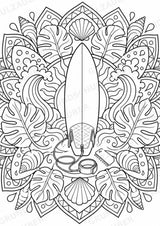 Surfen Mandalas Ausmalbilder – Sport – 15 Malvorlagen – Materialseite 3