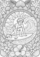 Surfen Mandalas Ausmalbilder – Sport – 15 Malvorlagen – Materialseite 5