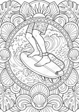 Surfen Mandalas Ausmalbilder – Sport – 15 Malvorlagen – Materialseite 6
