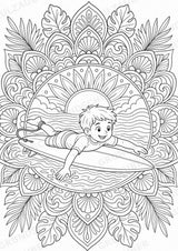 Surfen Mandalas Ausmalbilder – Sport – 15 Malvorlagen – Materialseite 7