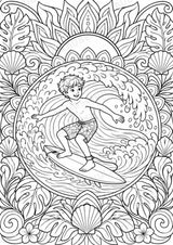 Surfen Mandalas Ausmalbilder – Sport – 15 Malvorlagen – Materialseite 10