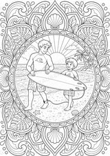 Surfen Mandalas Ausmalbilder – Sport – 15 Malvorlagen – Materialseite 13