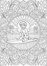 Surfen Mandalas Ausmalbilder – Sport – 15 Malvorlagen – Materialseite 14