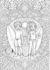 Surfen Mandalas Ausmalbilder – Sport – 15 Malvorlagen – Materialseite 16