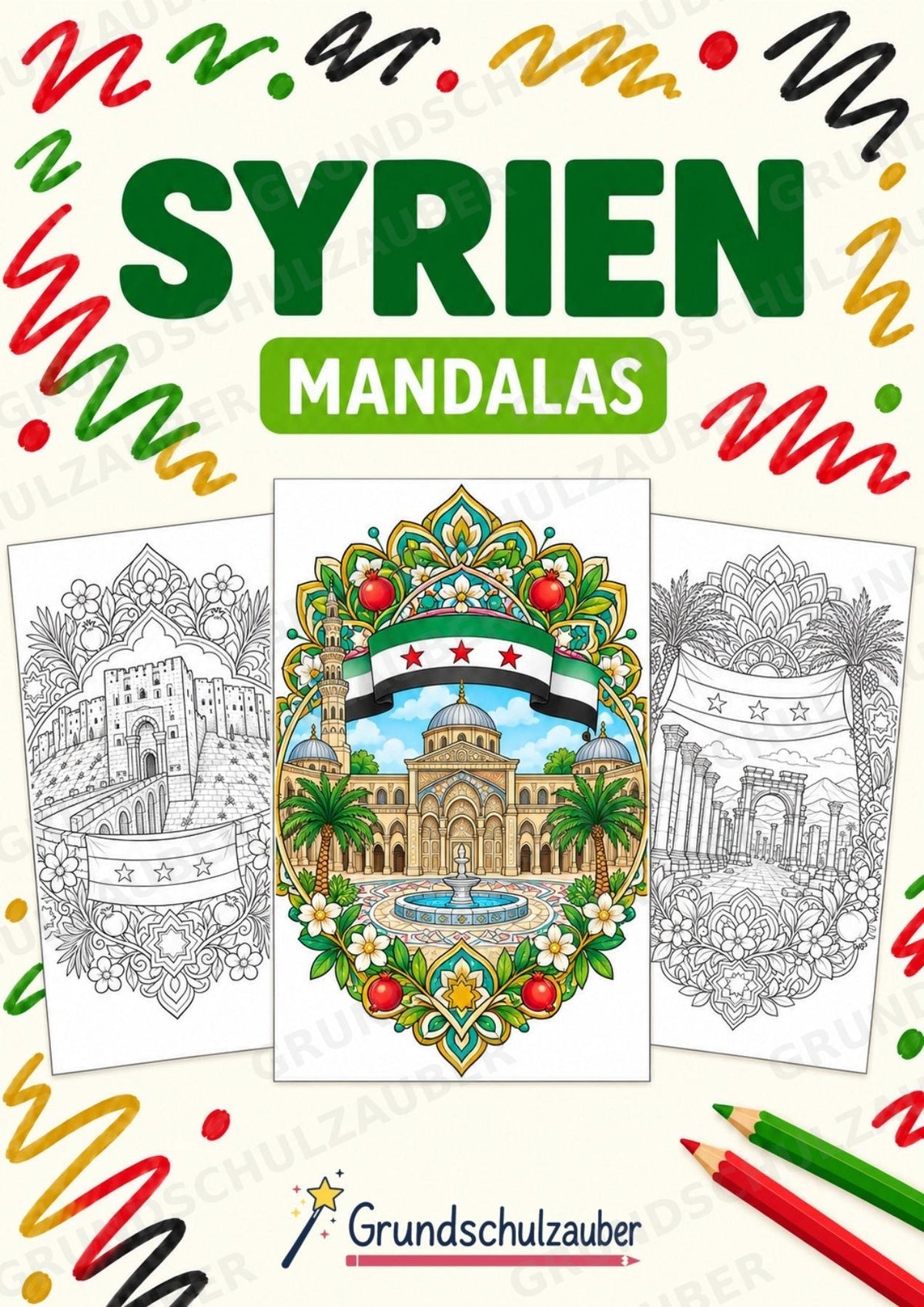 Syrien Mandalas Ausmalbilder – Länder und Kulturen – 15 Malvorlagen – Cover