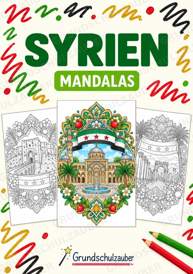 Syrien Mandalas Ausmalbilder – Länder und Kulturen – 15 Malvorlagen – Cover