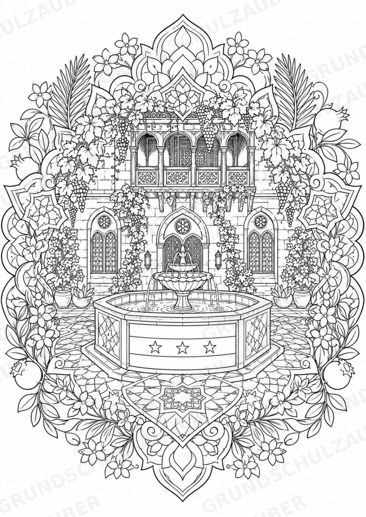 Syrien Mandalas Ausmalbilder – Länder und Kulturen – 15 Malvorlagen – Materialseite 7