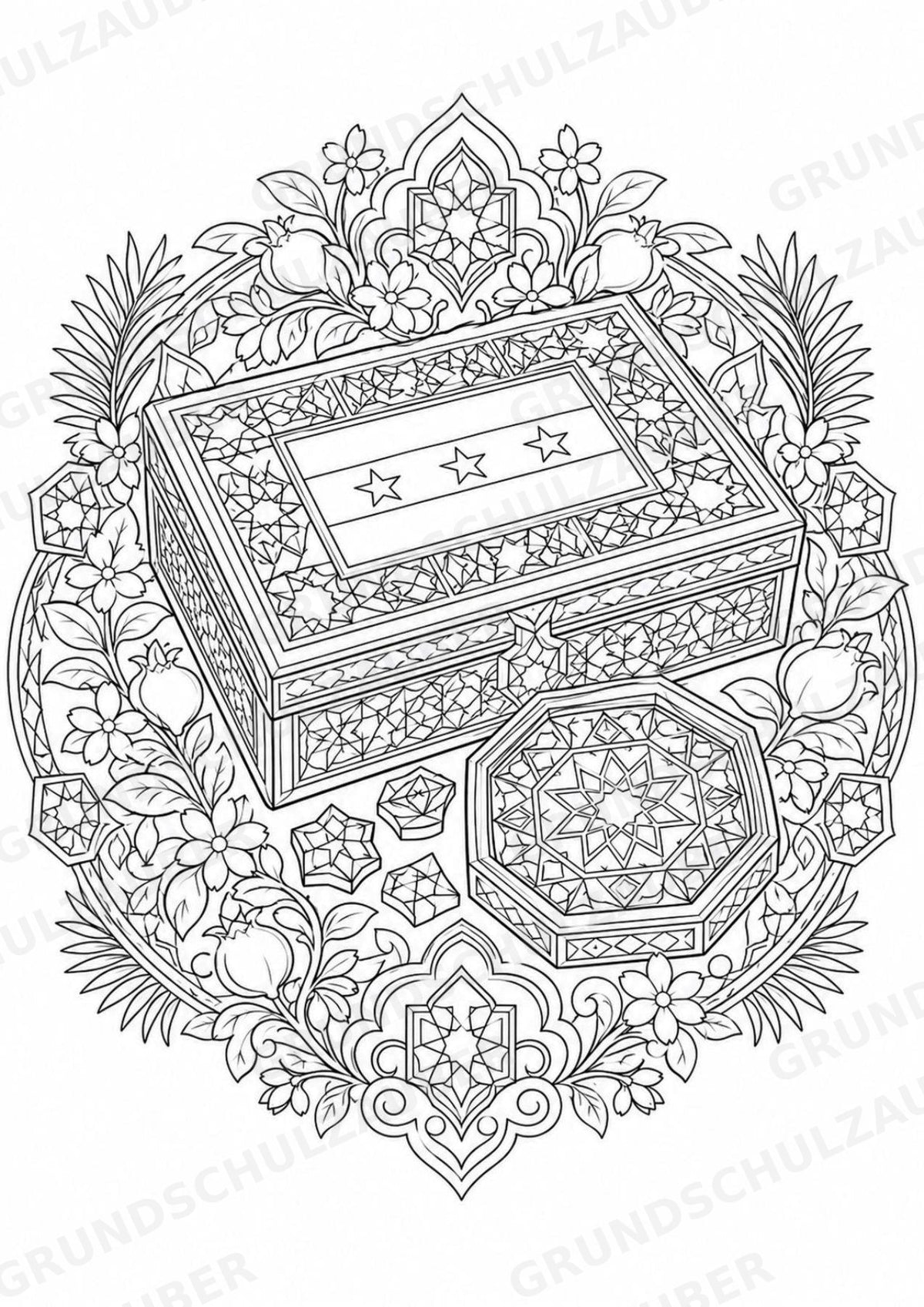 Syrien Mandalas Ausmalbilder – Länder und Kulturen – 15 Malvorlagen – Materialseite 9