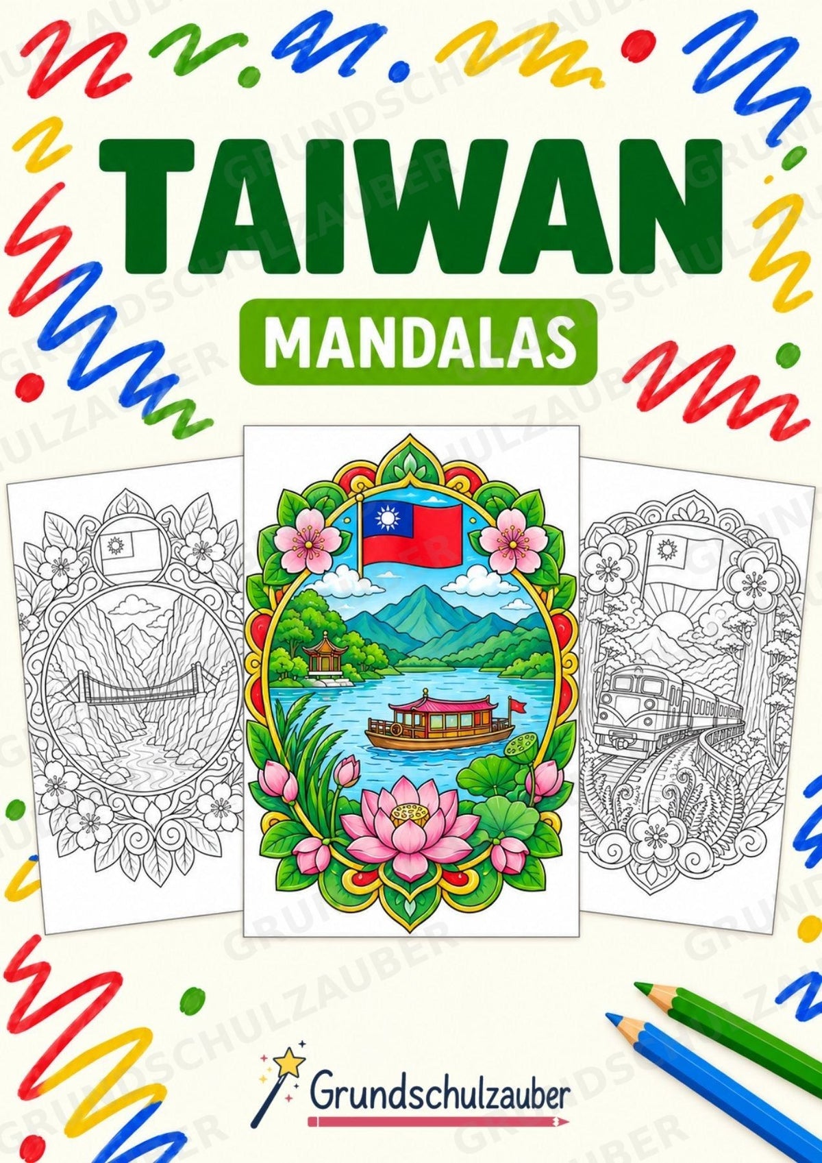 Taiwan Mandalas Ausmalbilder – Länder und Kulturen – 15 Malvorlagen – Cover