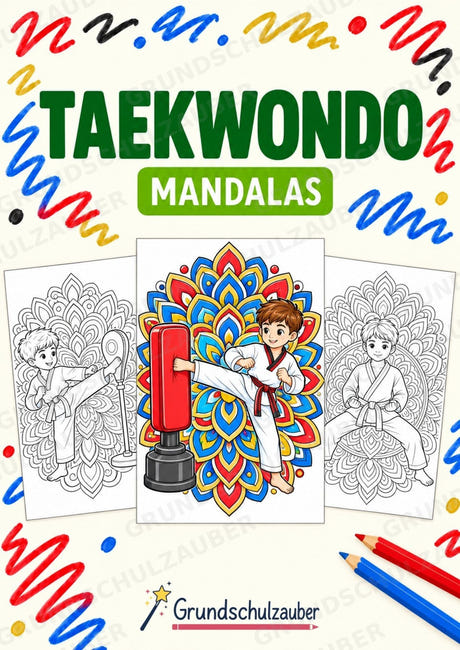 Taekwondo Mandalas Ausmalbilder – Sport – 15 Malvorlagen – Cover