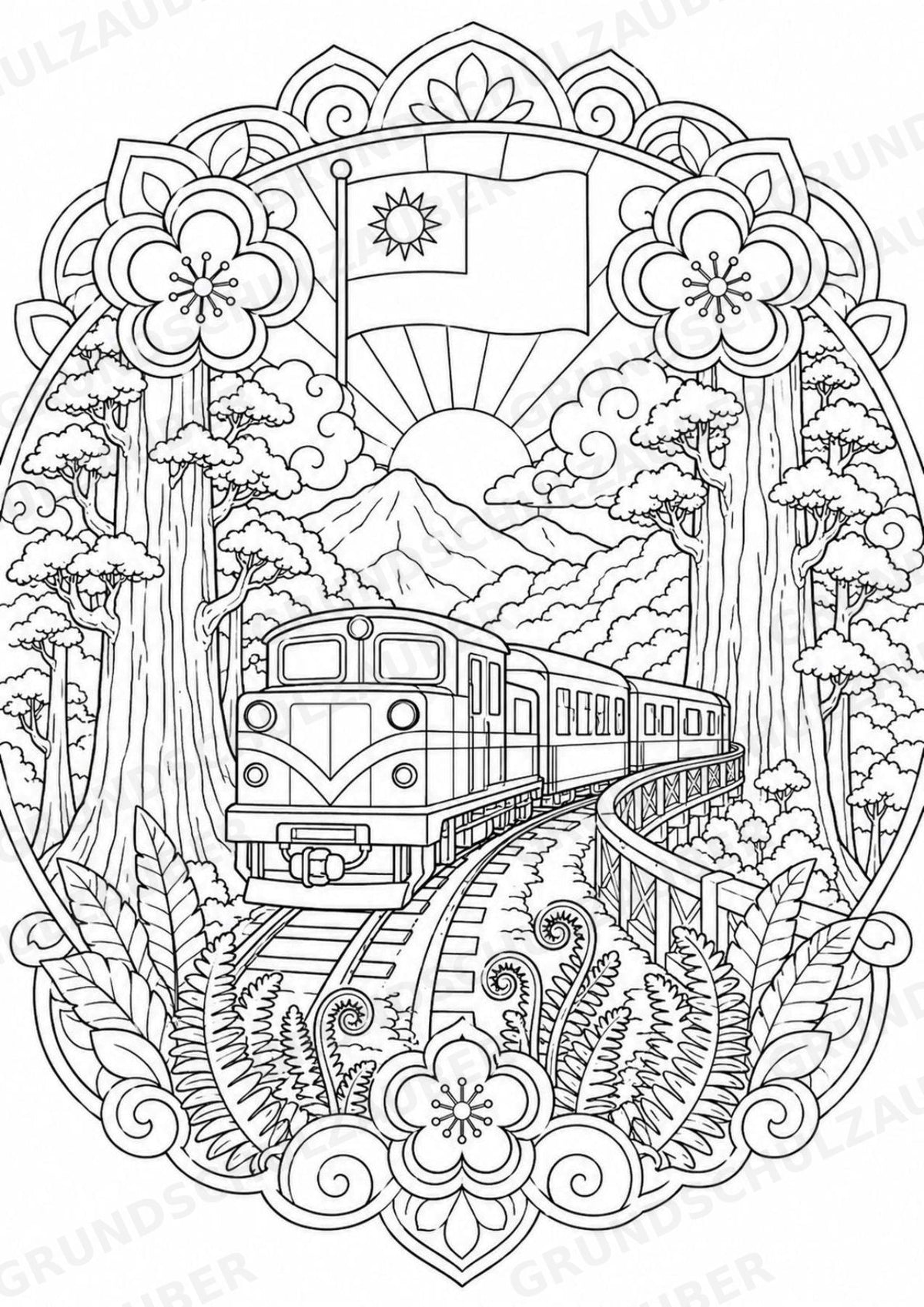 Taiwan Mandalas Ausmalbilder – Länder und Kulturen – 15 Malvorlagen – Materialseite 5