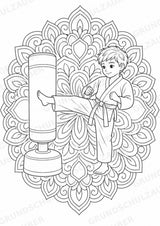Taekwondo Mandalas Ausmalbilder – Sport – 15 Malvorlagen – Materialseite 2