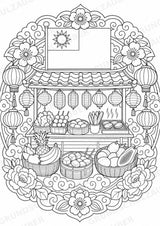 Taiwan Mandalas Ausmalbilder – Länder und Kulturen – 15 Malvorlagen – Materialseite 7