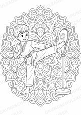 Taekwondo Mandalas Ausmalbilder – Sport – 15 Malvorlagen – Materialseite 4
