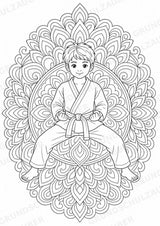 Taekwondo Mandalas Ausmalbilder – Sport – 15 Malvorlagen – Materialseite 5