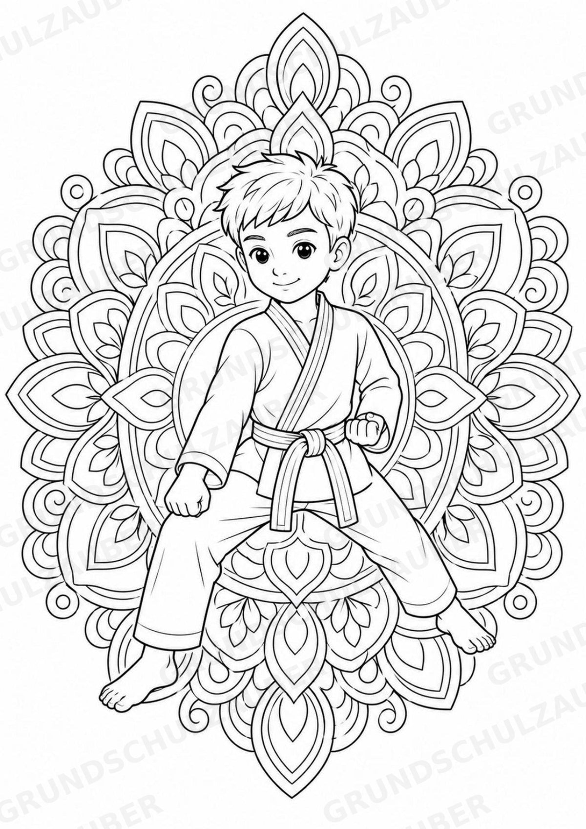 Taekwondo Mandalas Ausmalbilder – Sport – 15 Malvorlagen – Materialseite 6