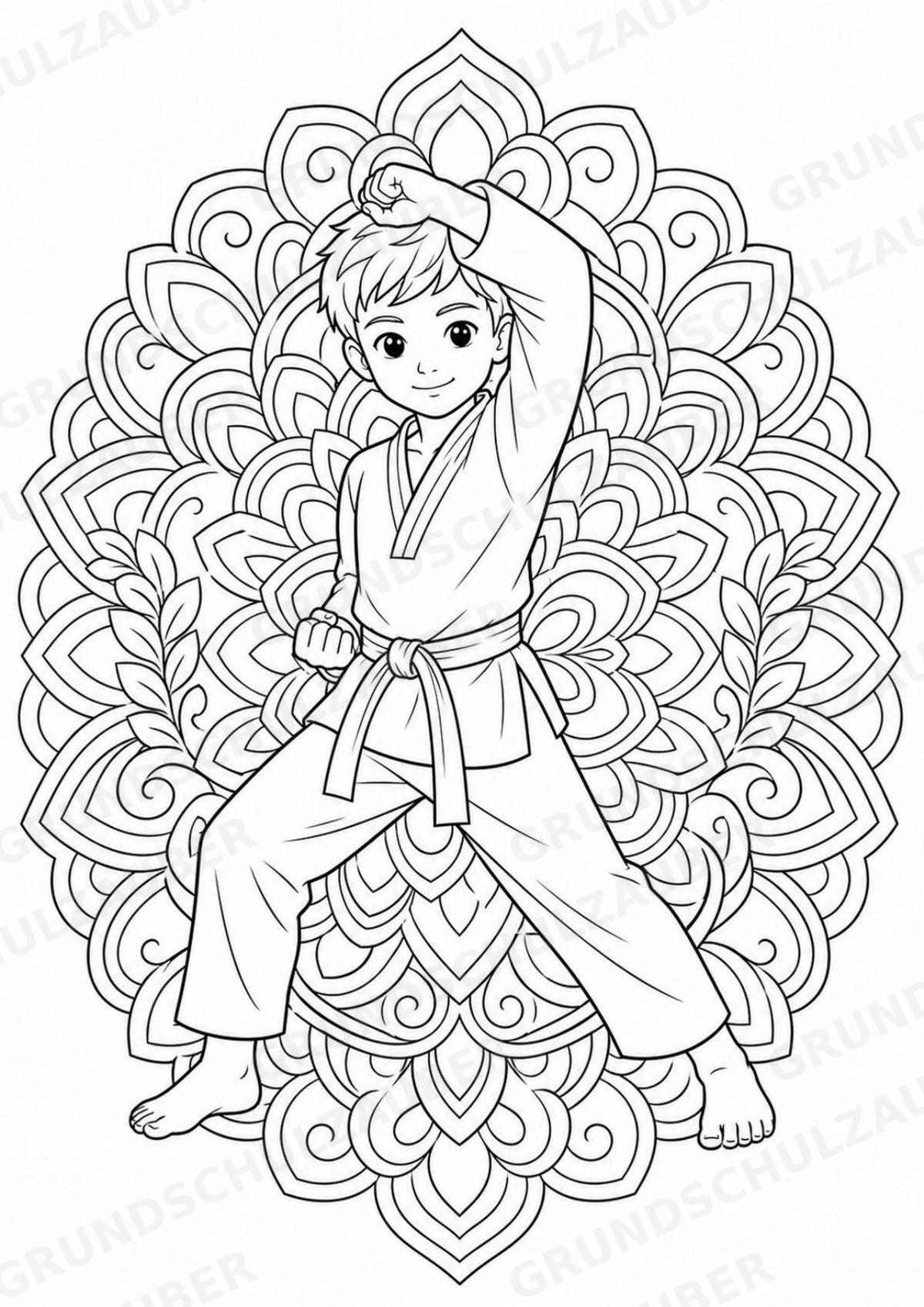 Taekwondo Mandalas Ausmalbilder – Sport – 15 Malvorlagen – Materialseite 7