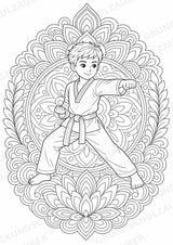 Taekwondo Mandalas Ausmalbilder – Sport – 15 Malvorlagen – Materialseite 8