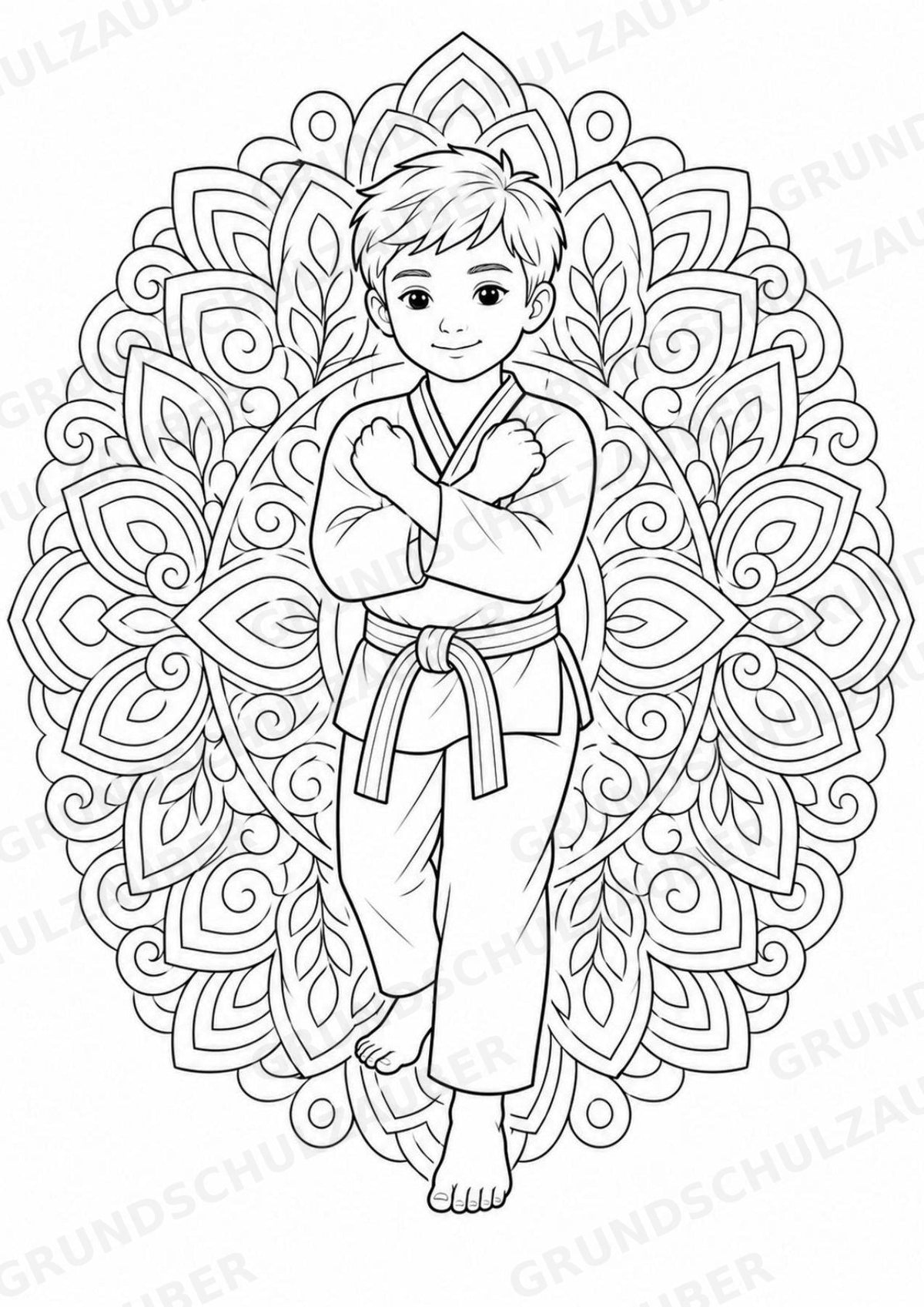 Taekwondo Mandalas Ausmalbilder – Sport – 15 Malvorlagen – Materialseite 10