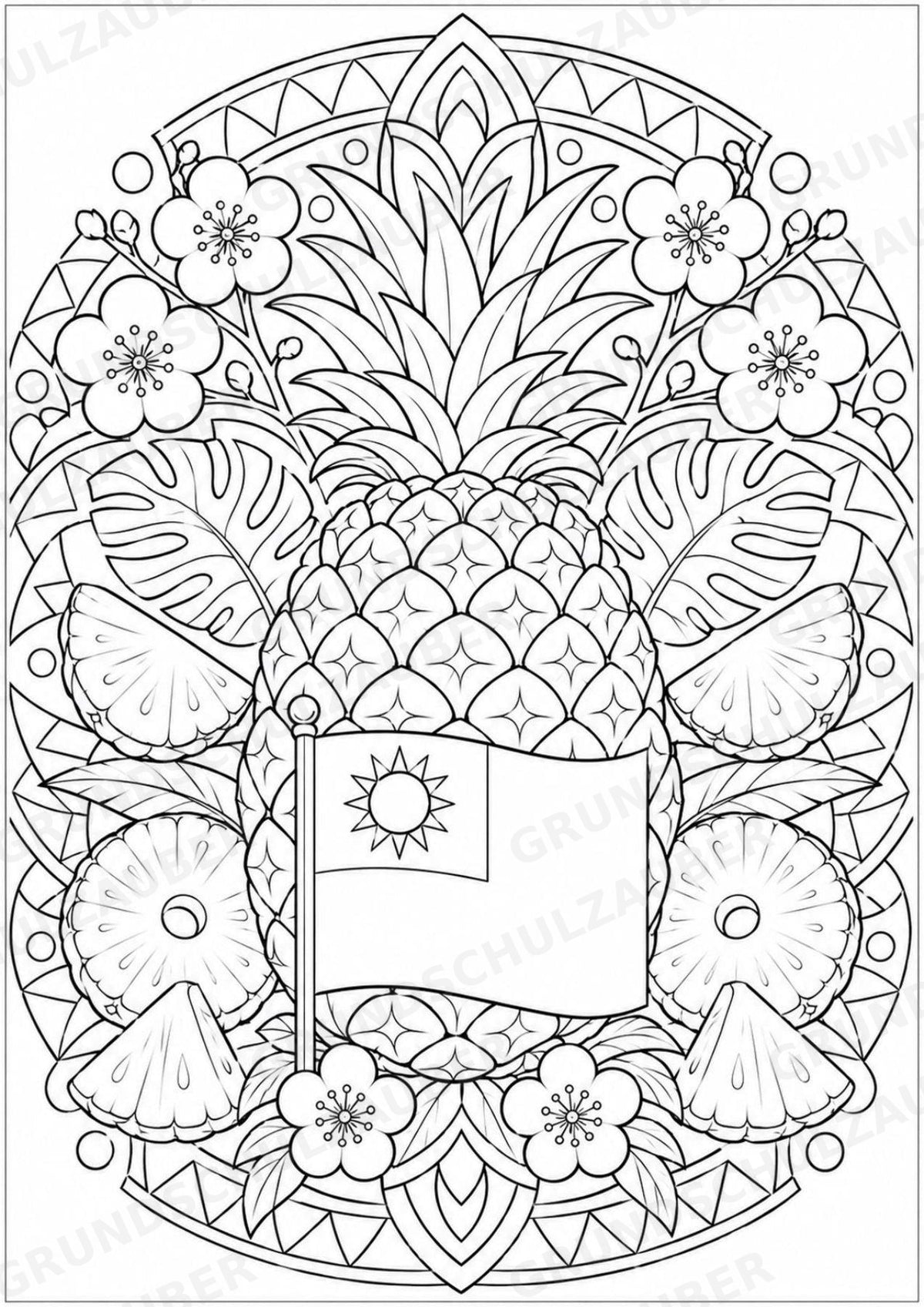 Taiwan Mandalas Ausmalbilder – Länder und Kulturen – 15 Malvorlagen – Materialseite 14