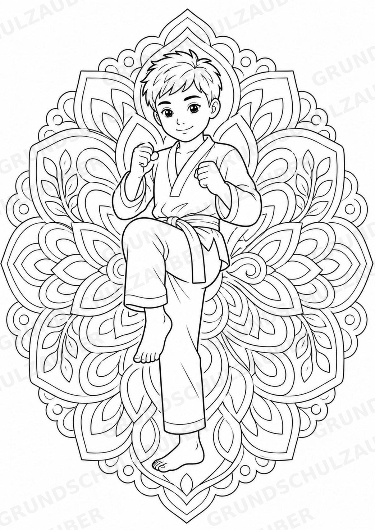Taekwondo Mandalas Ausmalbilder – Sport – 15 Malvorlagen – Materialseite 11