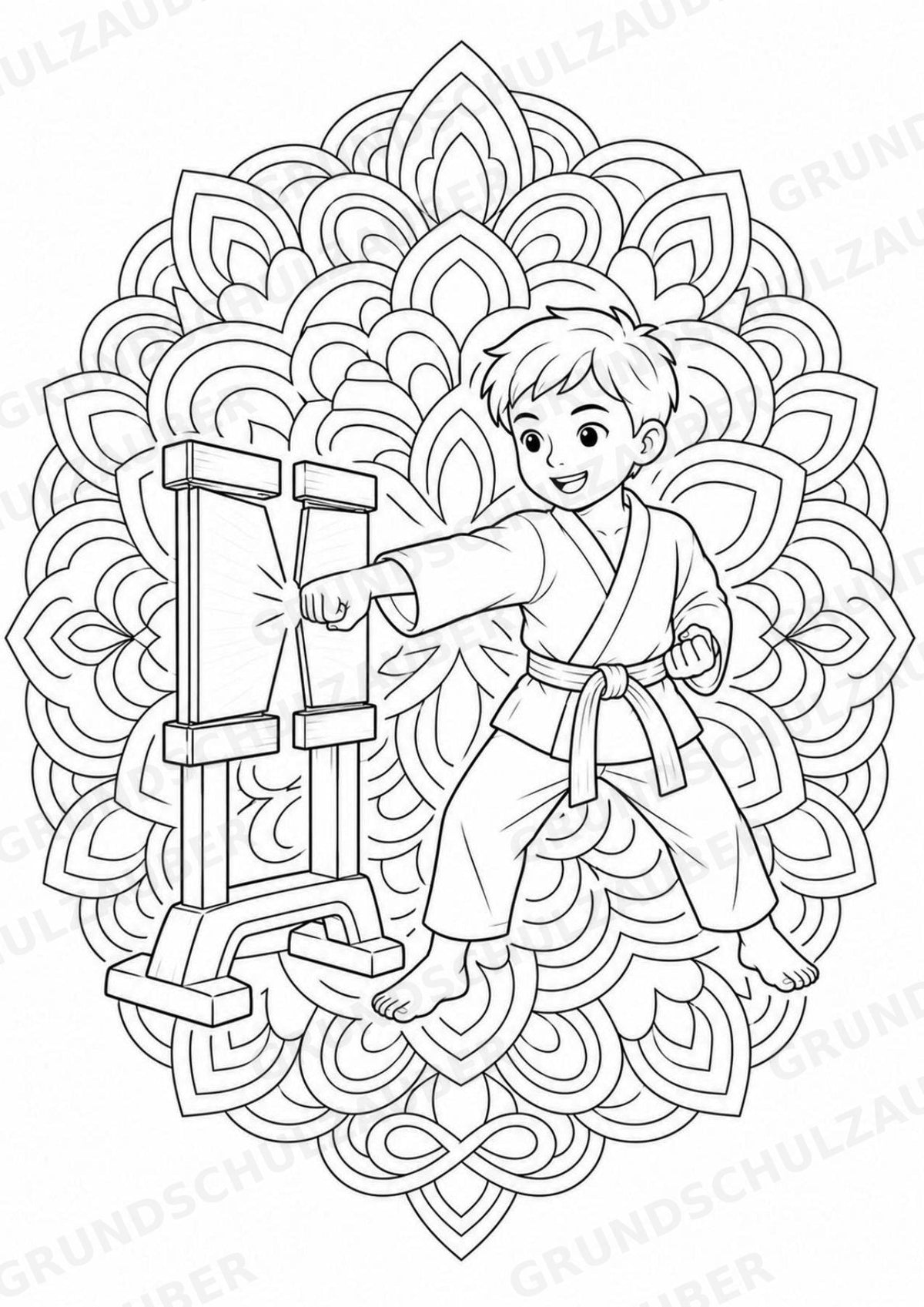 Taekwondo Mandalas Ausmalbilder – Sport – 15 Malvorlagen – Materialseite 12