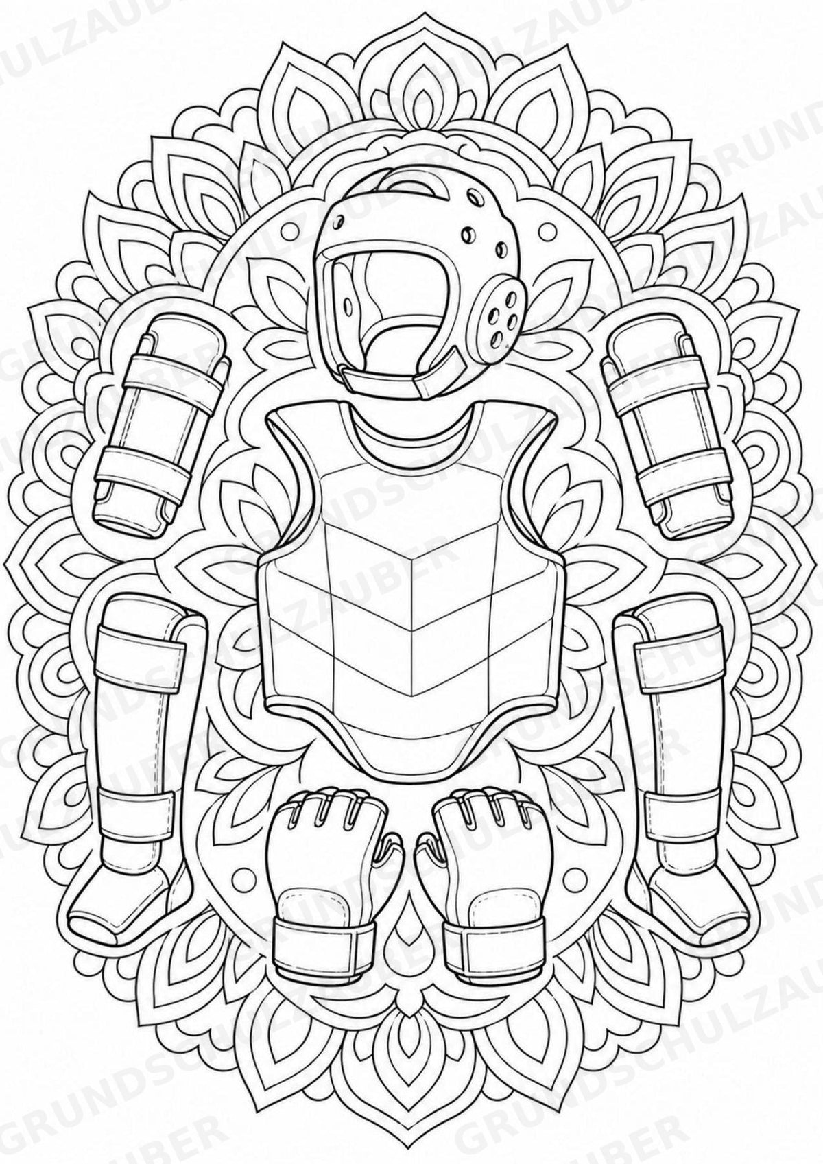 Taekwondo Mandalas Ausmalbilder – Sport – 15 Malvorlagen – Materialseite 14